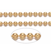 Kuglekæde. Forgyldt. Grade A 1.5 mm. Pr. meter